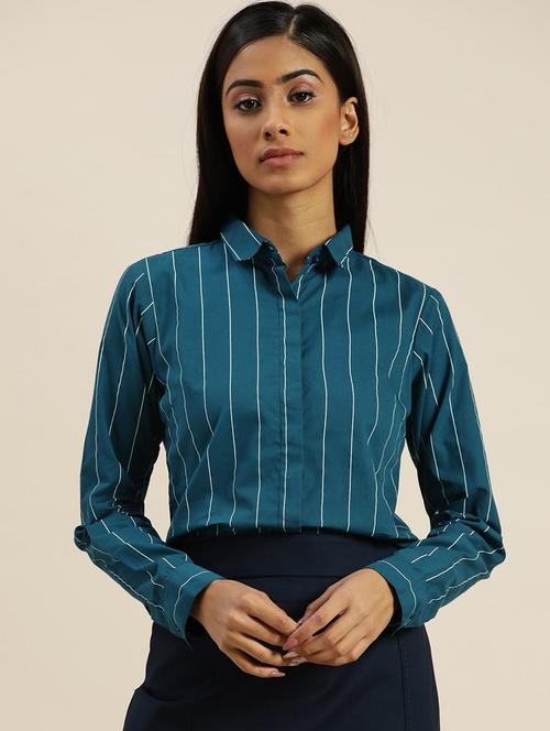 blue cotton regular shirt - 22038505 -  Standard Image - 0