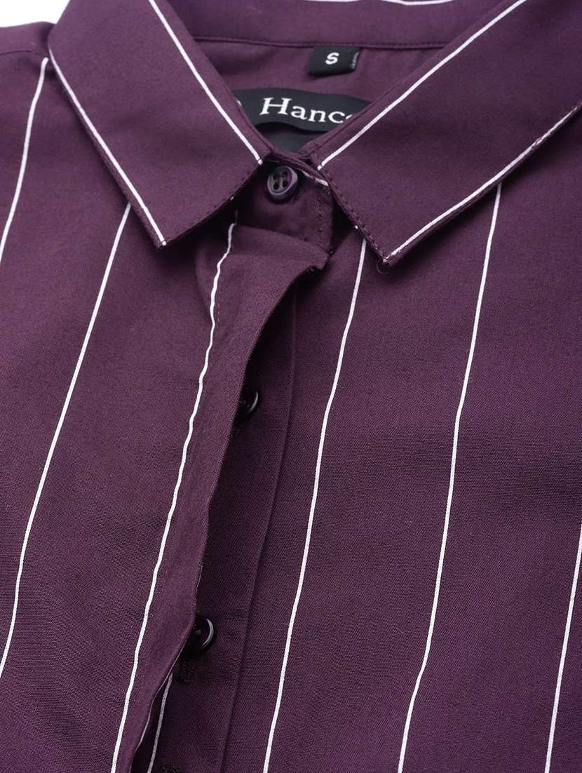 purple cotton regular shirt - 22038509 -  Standard Image - 3