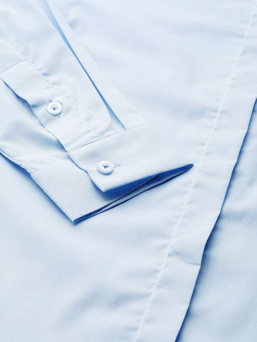 women solid mandarin collared long sleeve shirt - 22038512 -  Standard Image - 5