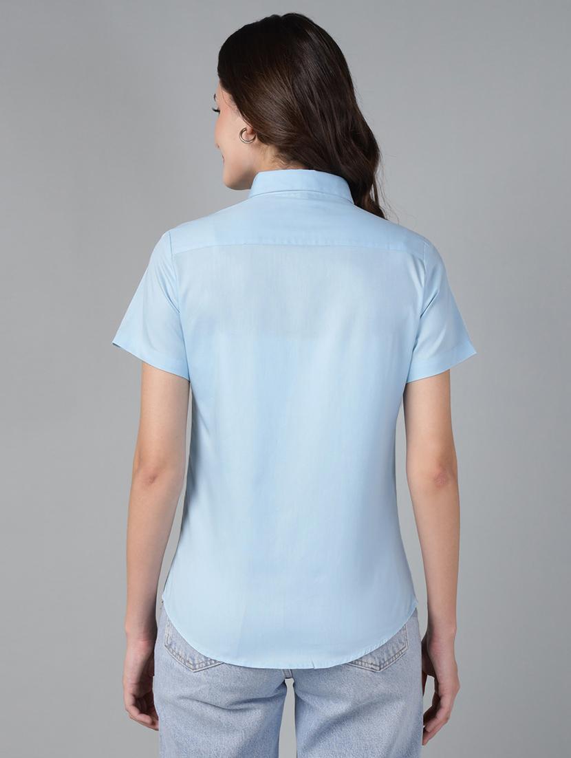 women solid collared long sleeve shirt - 22038518 - Standard Image - 3