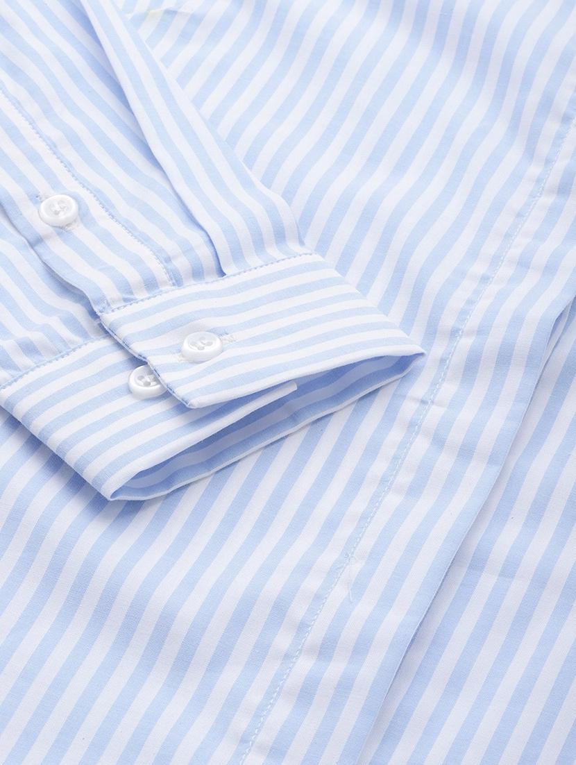 women striped collared long sleeve shirt - 22038530 - Standard Image - 3