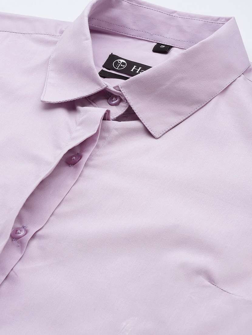 women solid collared long sleeve shirt - 22038556 -  Standard Image - 3