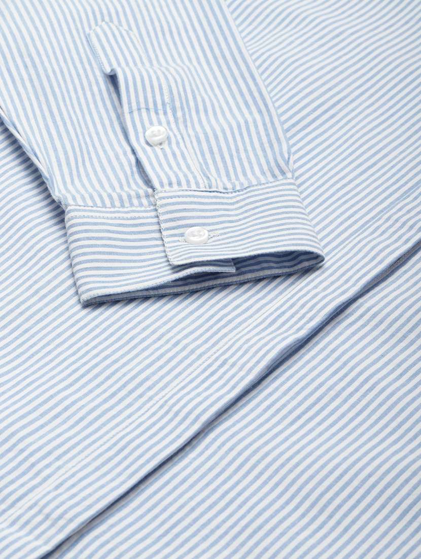 women striped collared long sleeve regular fit shirt - 22038569 -  Standard Image - 5