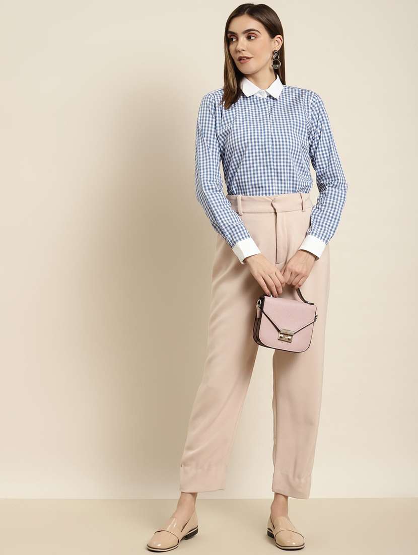 women checkered collared long sleeve regular fit shirt - 22038581 -  Standard Image - 5