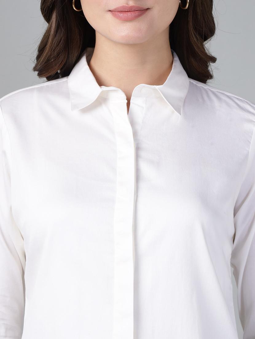white cotton regular shirt - 22038582 - Standard Image - 5