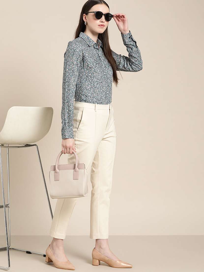 women printed collared long sleeves shirt - 22038585 - Standard Image - 3