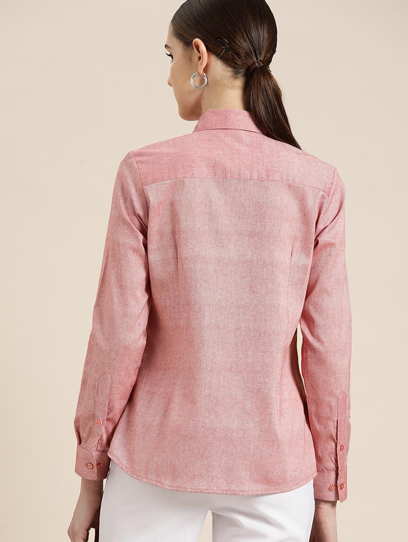 women striped collared long sleeve shirt - 22038588 - Standard Image - 3