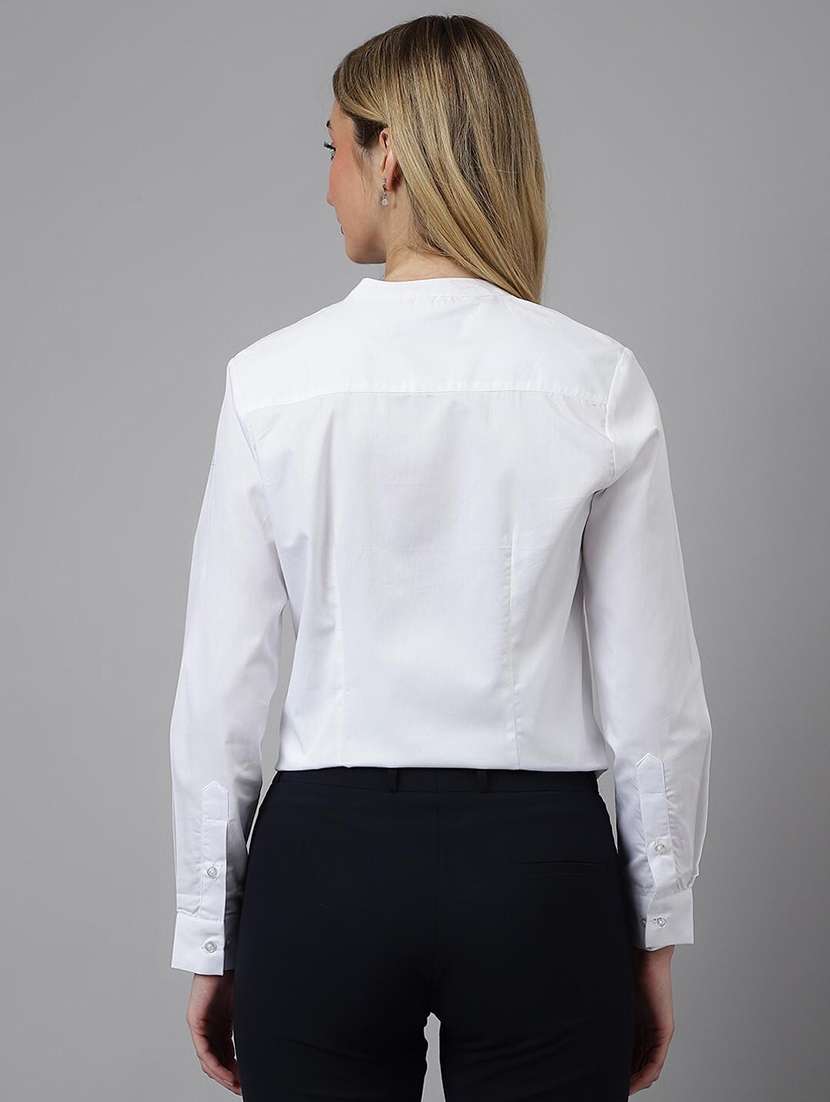 women solid long sleeves regular shirt - 22038596 - Standard Image - 3
