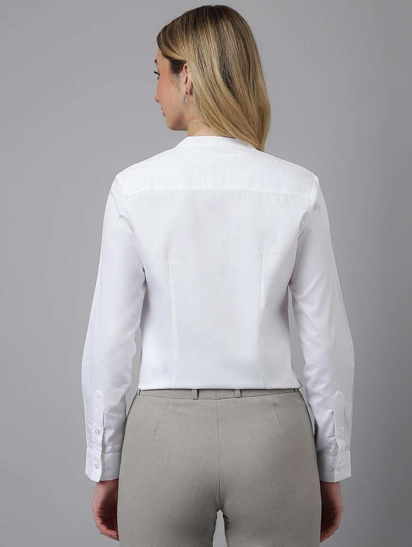 women solid long sleeves regular shirt - 22038599 - Standard Image - 3