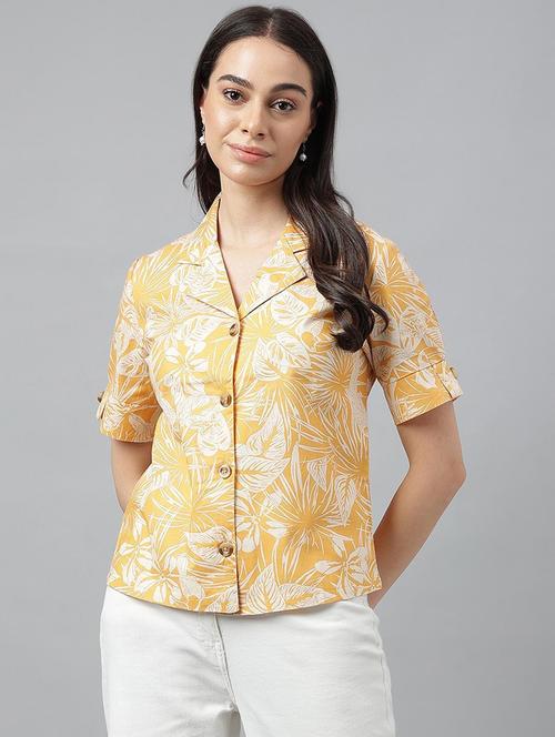 women lapel collared short sleeve regular fit shirt - 22038619 -  Standard Image - 0