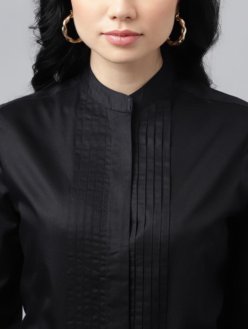 women mandarin collared long sleeve regular fit shirt - 22038644 - Standard Image - 3