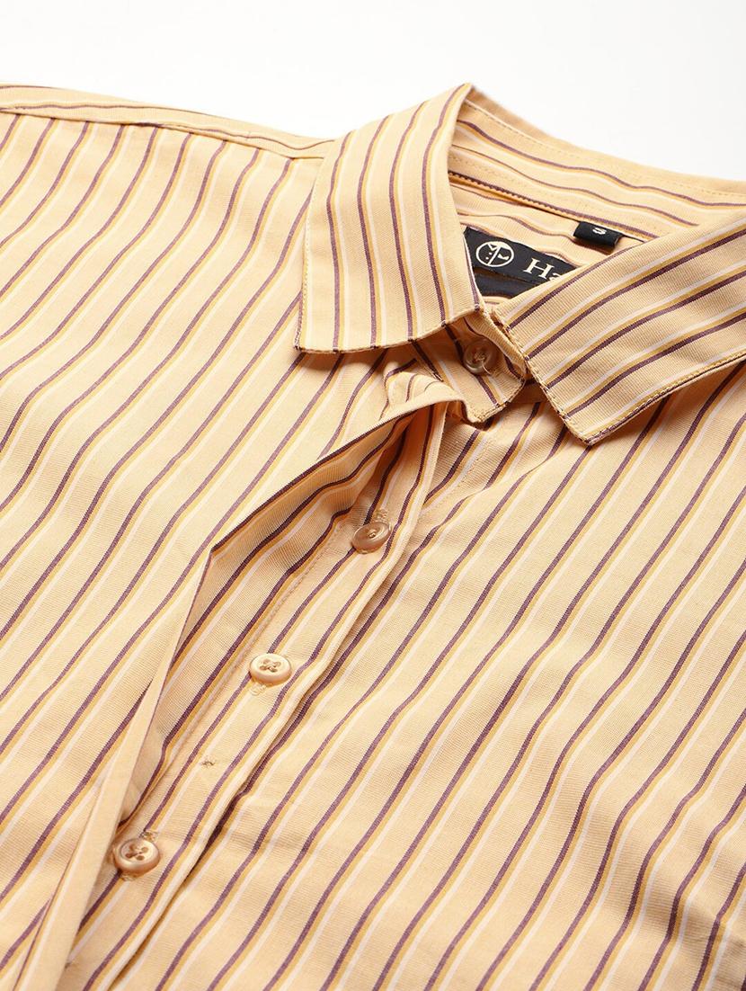 women striped collared long sleeve shirt - 22038707 - Standard Image - 3