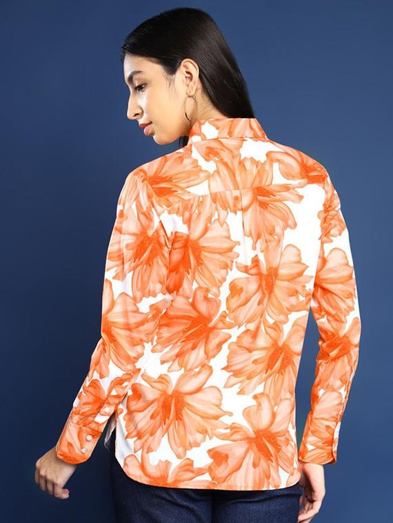 women printed collared long sleeves shirt - 22038729 - Standard Image - 3