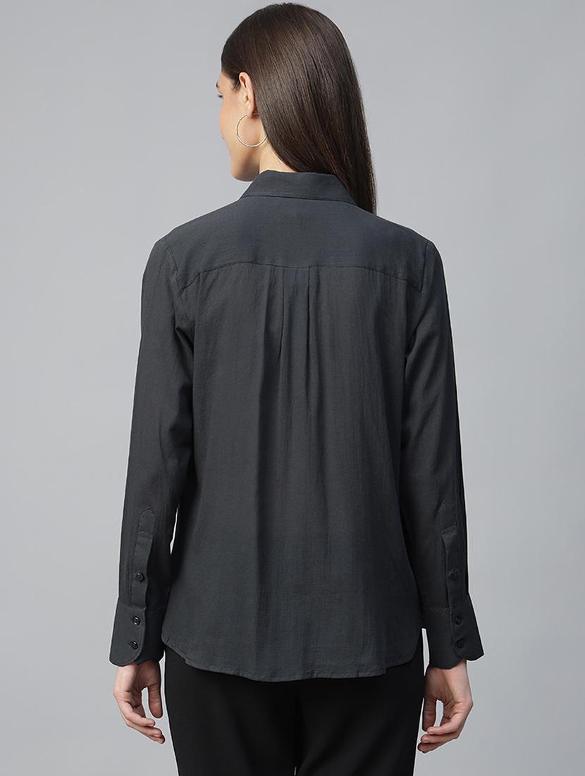 women collared long sleeve regular fit shirt - 22038741 - Standard Image - 3