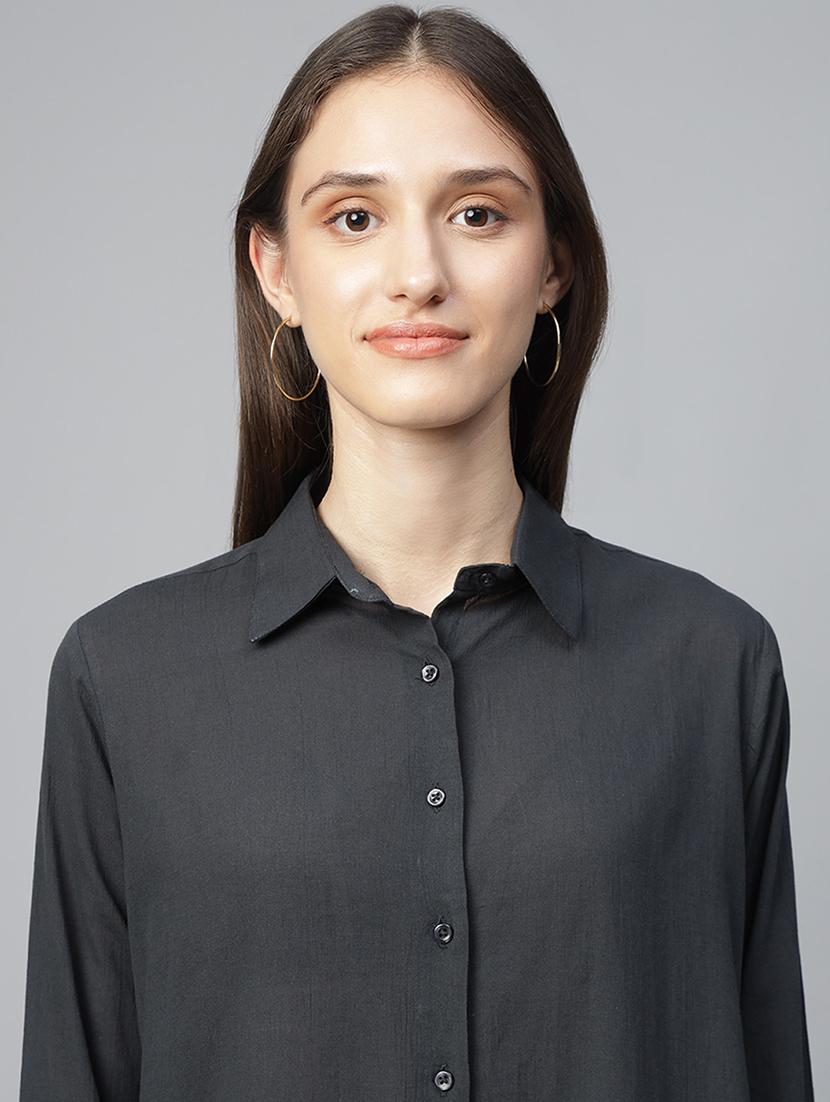 women collared long sleeve regular fit shirt - 22038741 - Standard Image - 5