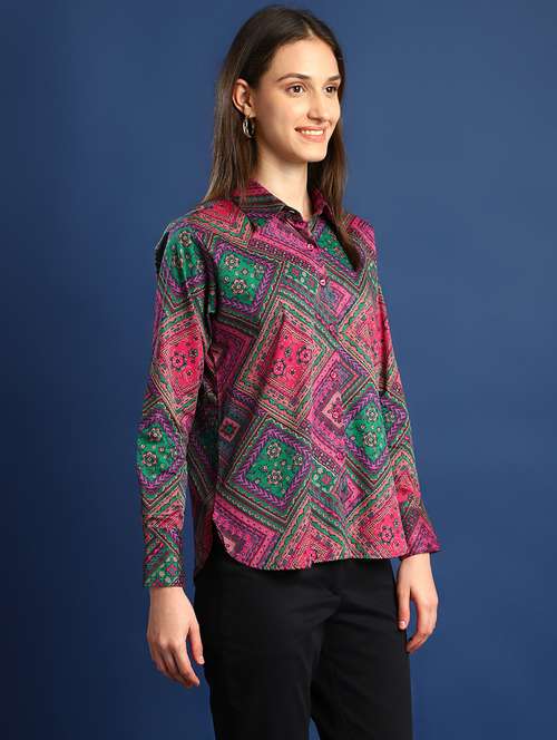 women collared long sleeve regular fit shirt - 22038745 - Standard Image - 0