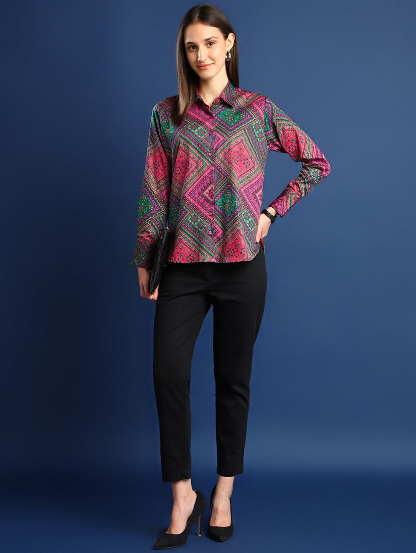 women collared long sleeve regular fit shirt - 22038745 - Standard Image - 5