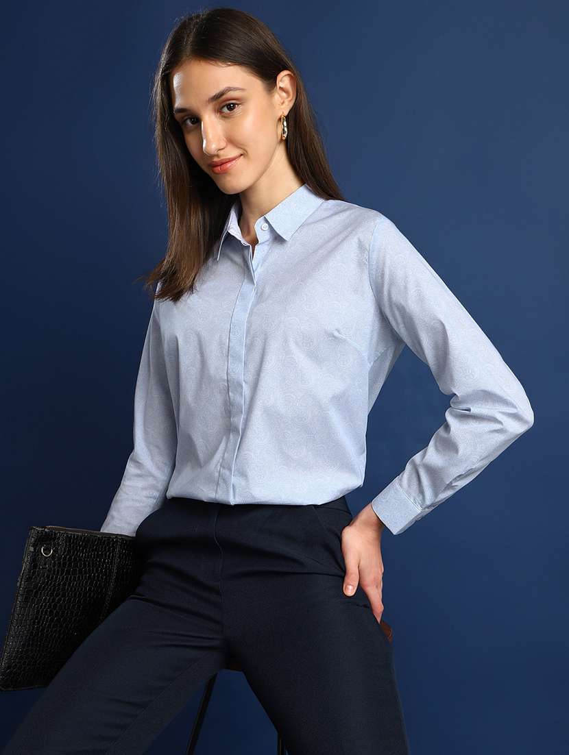 women collared long sleeve regular fit shirt - 22038746 -  Zoom Image - 0