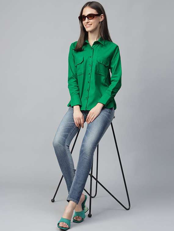 women collared long sleeve regular fit shirt - 22038748 -  Standard Image - 5