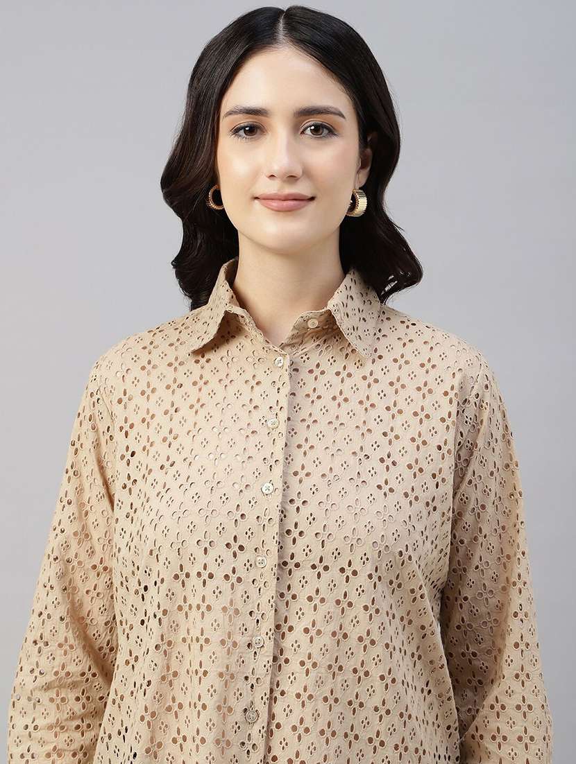 women collared long sleeve regular fit shirt - 22038764 - Standard Image - 3