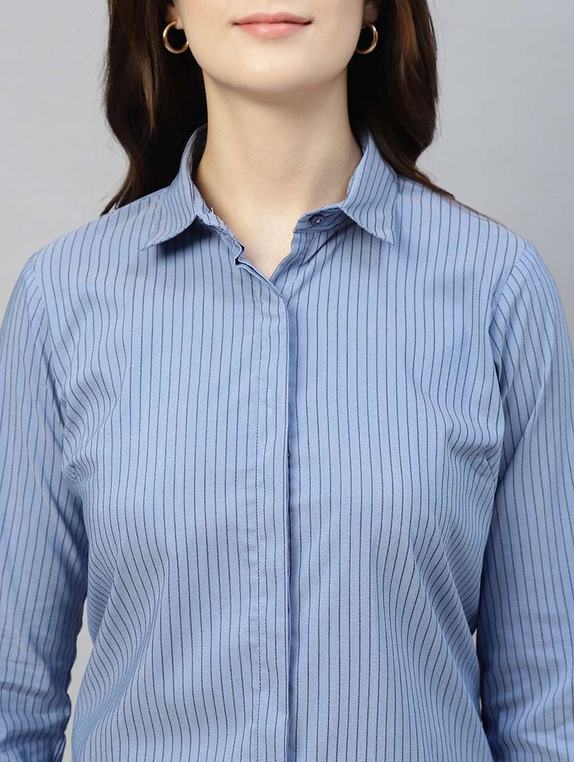 women collared long sleeve regular fit shirt - 22038767 - Standard Image - 3