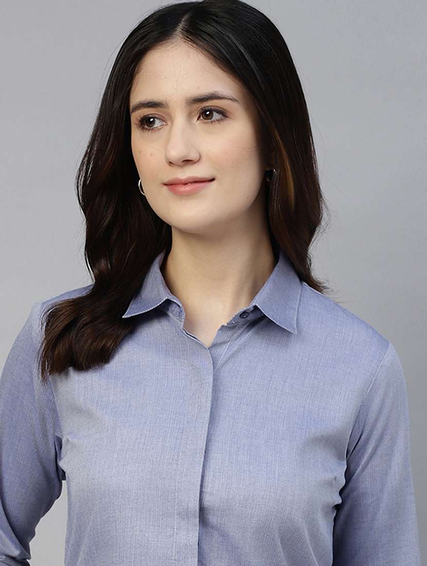 women collared long sleeve regular fit shirt - 22038772 - Standard Image - 3