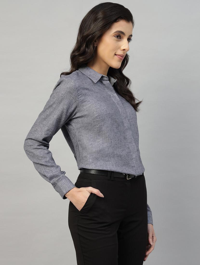 women collared long sleeve regular fit shirt - 22038784 - Standard Image - 3