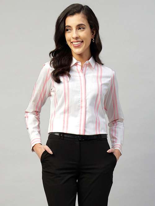 women collared long sleeve regular fit shirt - 22038789 -  Standard Image - 0