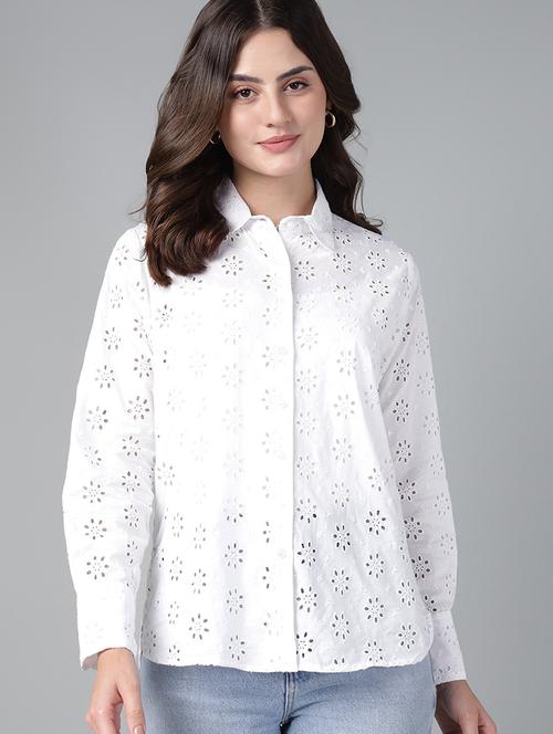 women collared long sleeve regular fit shirt - 22038799 - Standard Image - 0