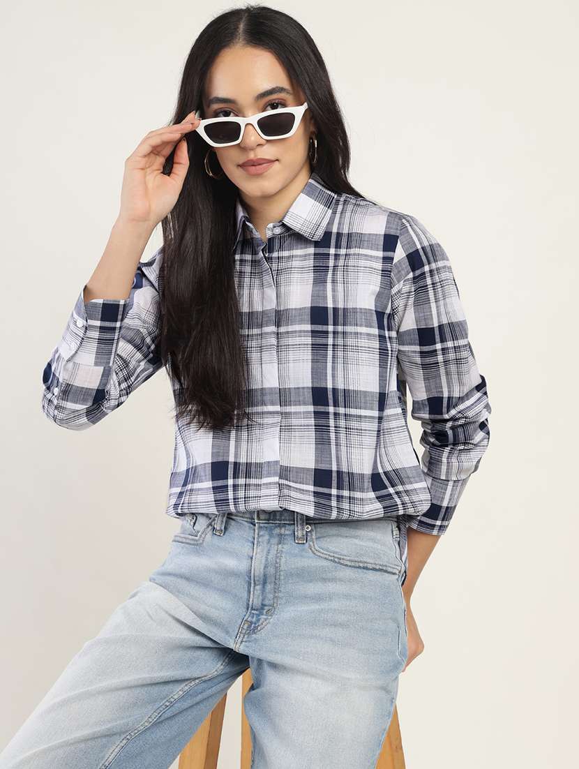 women collared long sleeve regular fit shirt - 22038818 -  Zoom Image - 0