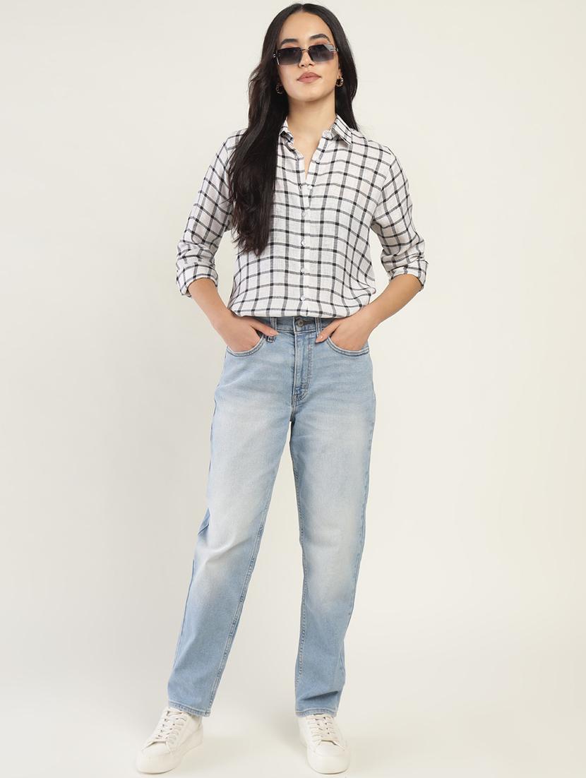 women checkered collared long sleeves shirt - 22038819 - Standard Image - 5
