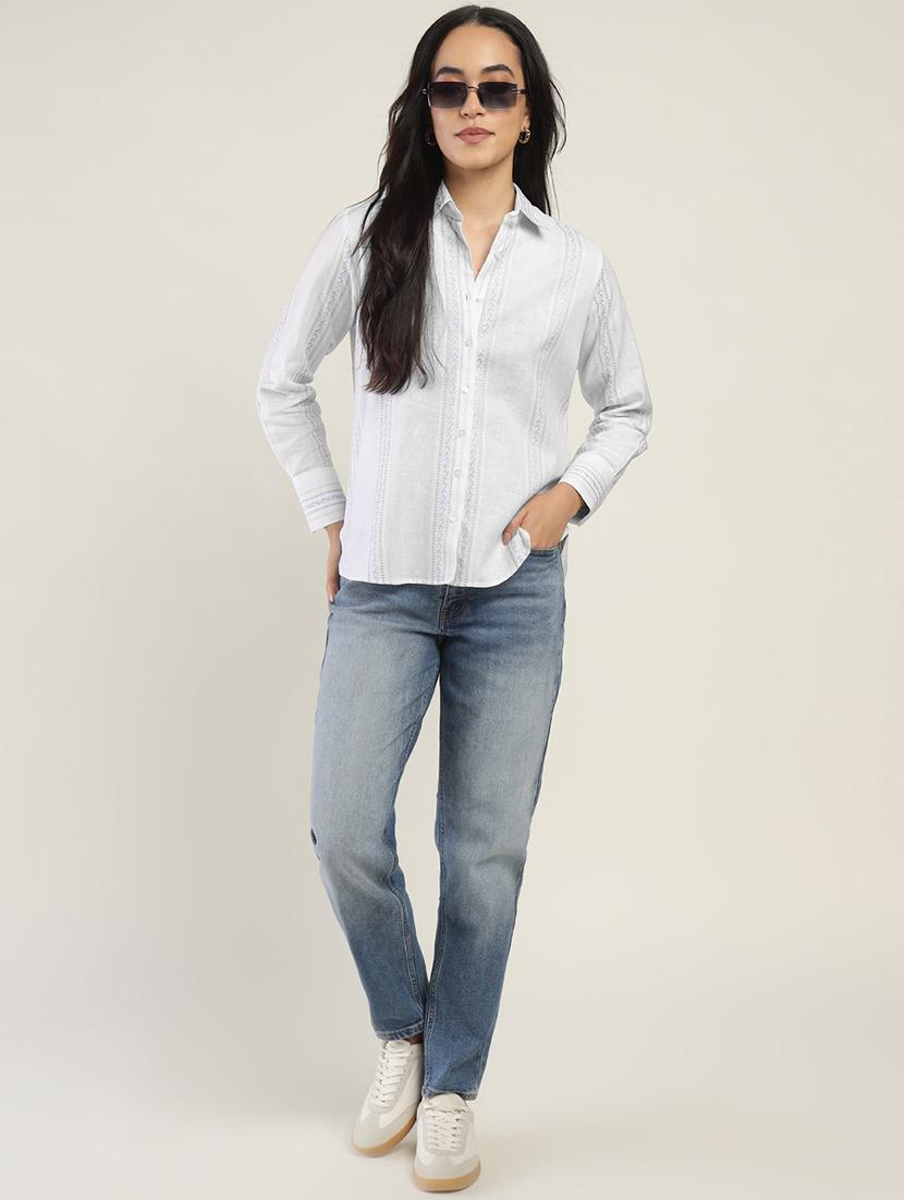women collared long sleeve regular fit shirt - 22038820 - Standard Image - 5