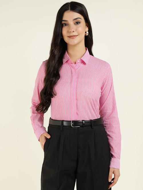 women collared long sleeve regular fit shirt - 22038830 - Standard Image - 0