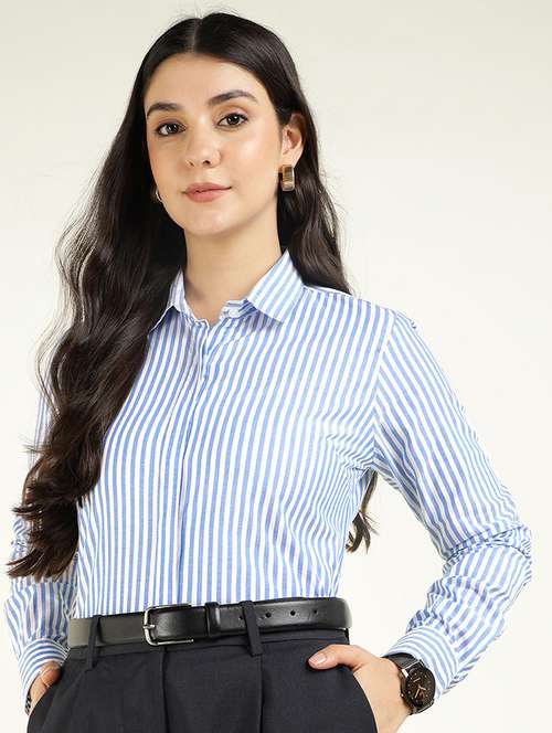 women collared long sleeve regular fit shirt - 22038832 -  Standard Image - 0