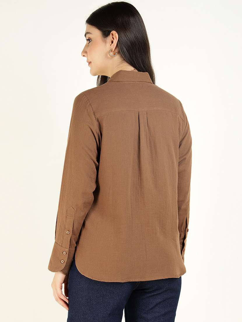 women collared long sleeve regular fit shirt - 22038835 -  Standard Image - 3