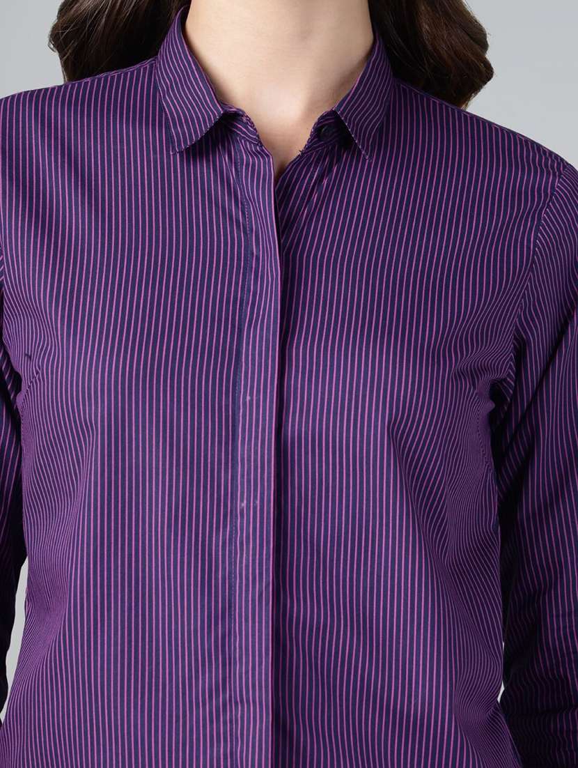 Women Collared Long Sleeve Regular Fit Shirt - 22038851 -  Standard Image - 5