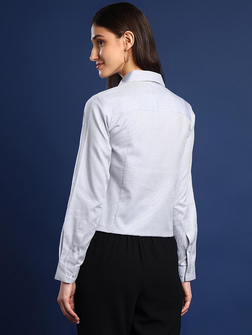 women solid collared long sleeve shirt - 22038872 - Standard Image - 3