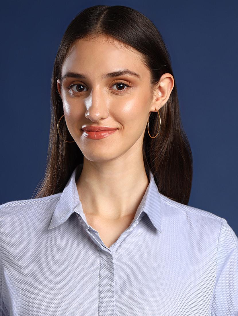 women solid collared long sleeve shirt - 22038872 - Standard Image - 5