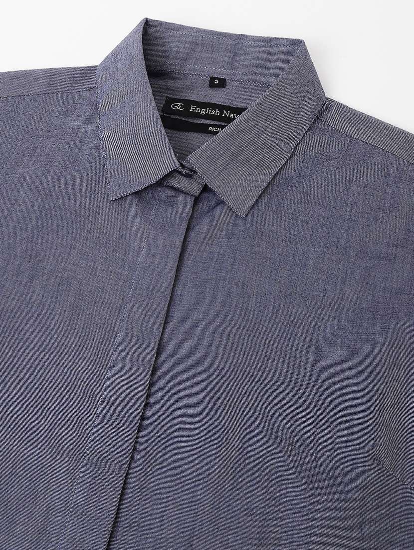 women solid collared long sleeve shirt - 22038888 - Standard Image - 3