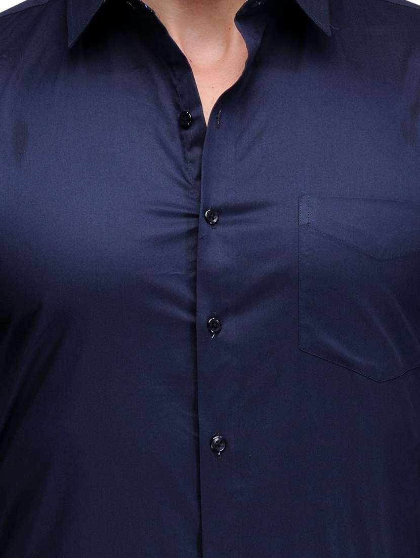 men solid collared long sleeve regular fit shirt - 22038891 - Standard Image - 3