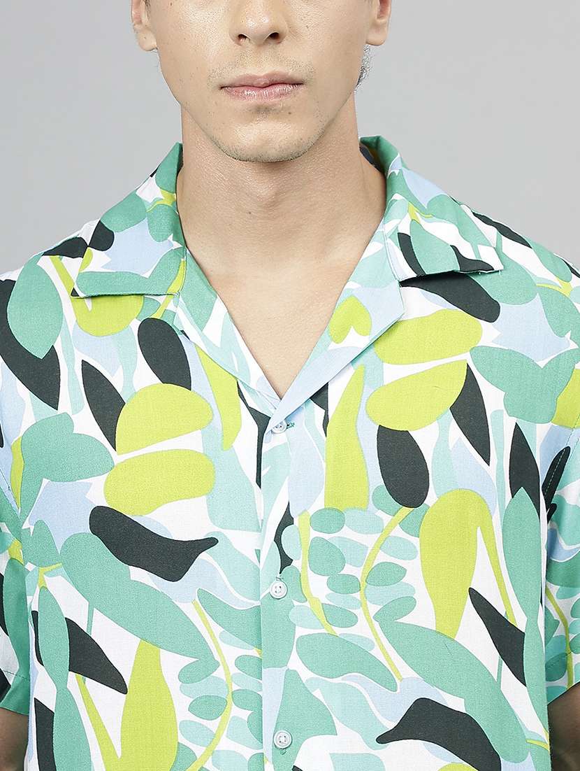 men printed collared short sleeves casual shirt - 22038894 -  Standard Image - 3