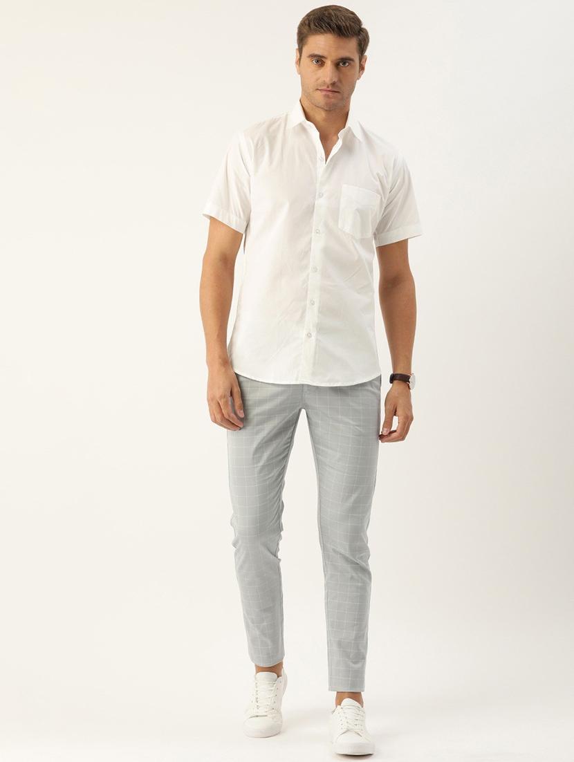men solid collared short sleeve regular fit shirt - 22038897 - Standard Image - 3