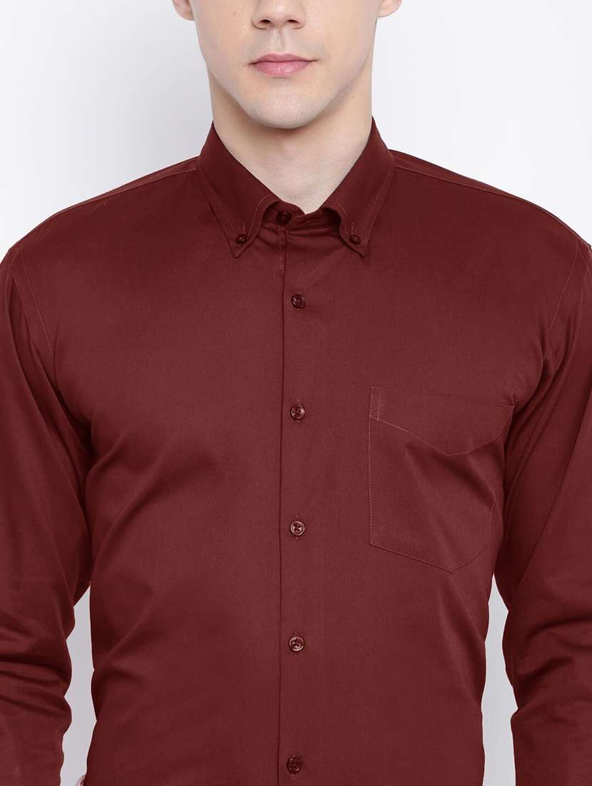 men solid collared long sleeve shirt - 22038899 -  Standard Image - 3