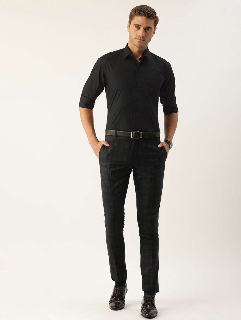 men solid collared long sleeve shirt - 22038900 -  Standard Image - 5