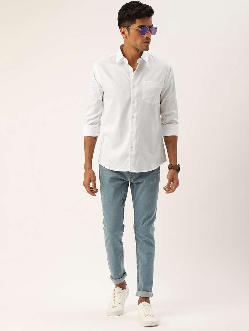 men solid collared long sleeve regular fit shirt - 22038901 - Standard Image - 3