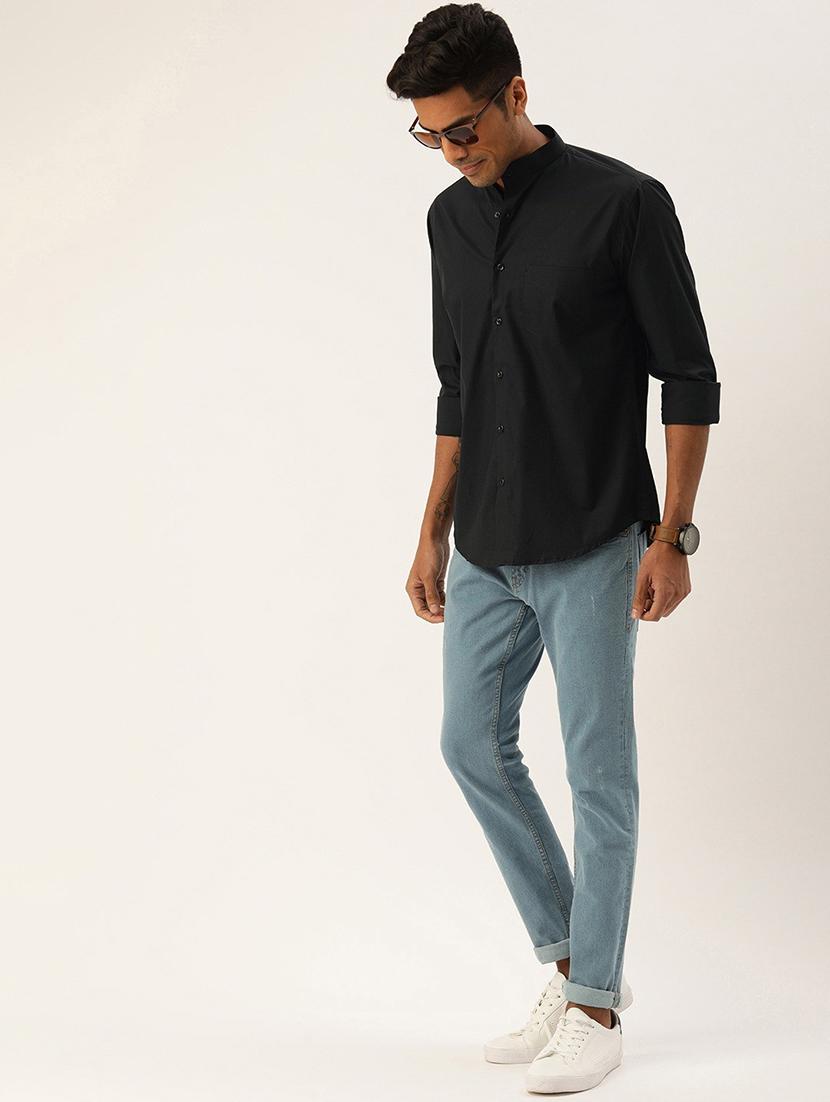 men solid collared long sleeve regular fit shirt - 22038902 - Standard Image - 3