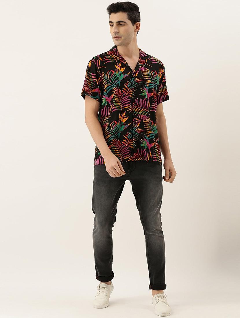 men printed cuban collared short sleeve shirt - 22038907 - Standard Image - 3