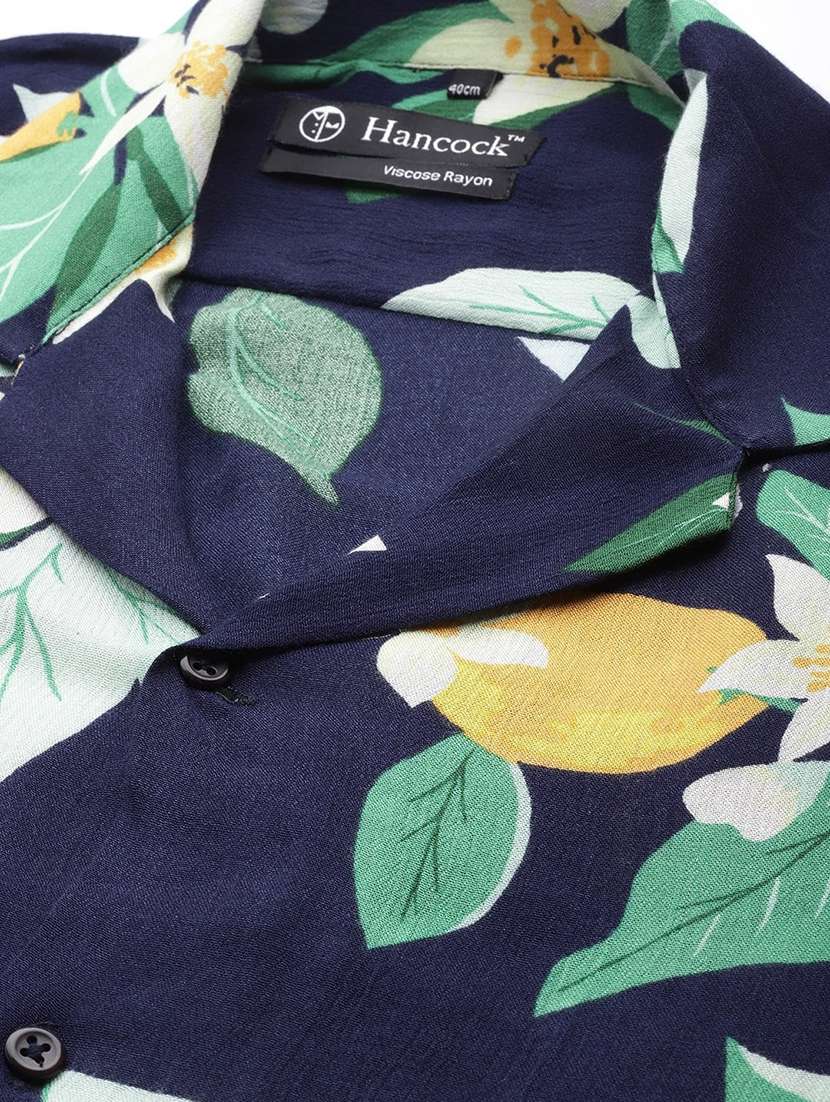 men printed cuban collared short sleeve loose fit shirt - 22038919 -  Standard Image - 3