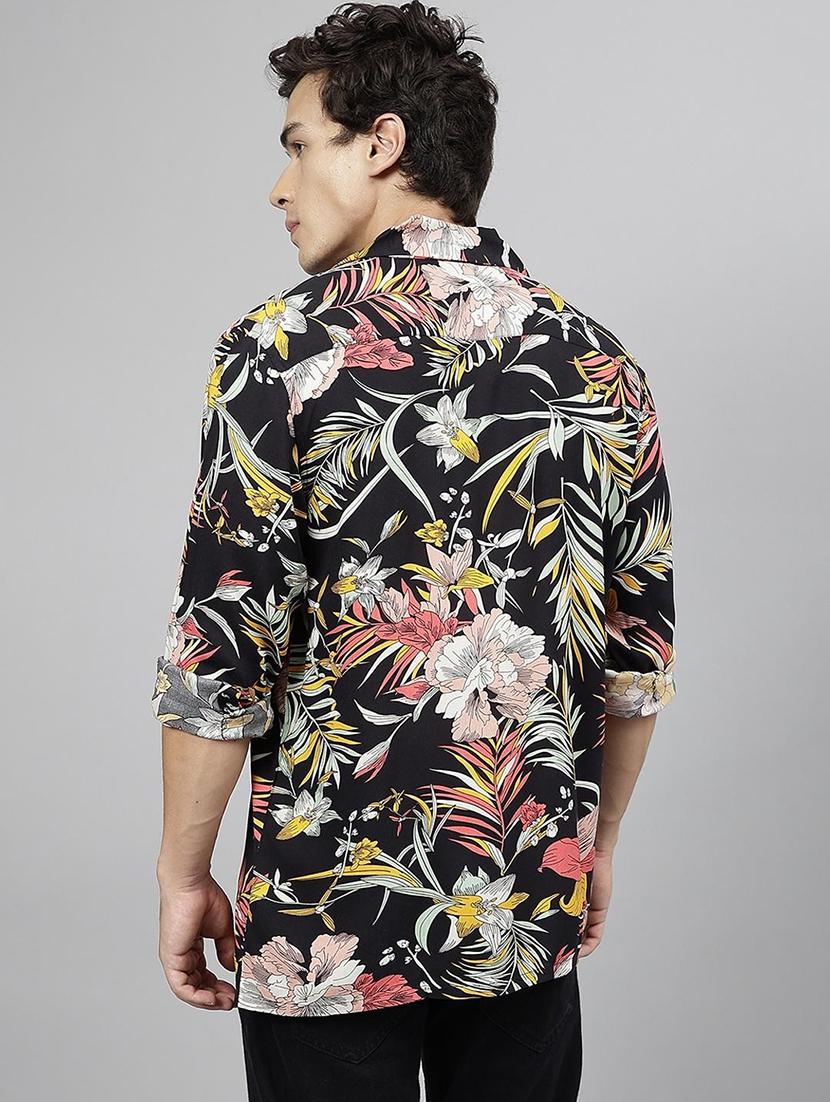 men printed cuban collared long sleeve shirt - 22038964 - Standard Image - 3
