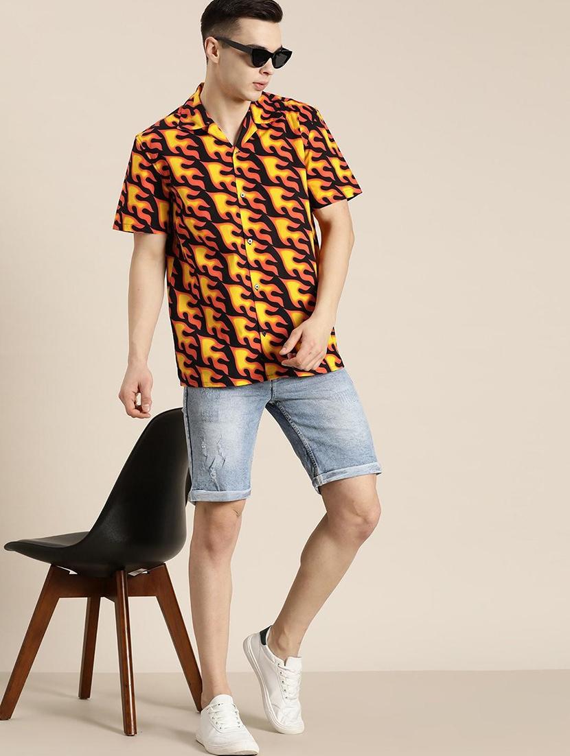 men printed cuban collared short sleeve shirt - 22038969 - Standard Image - 3